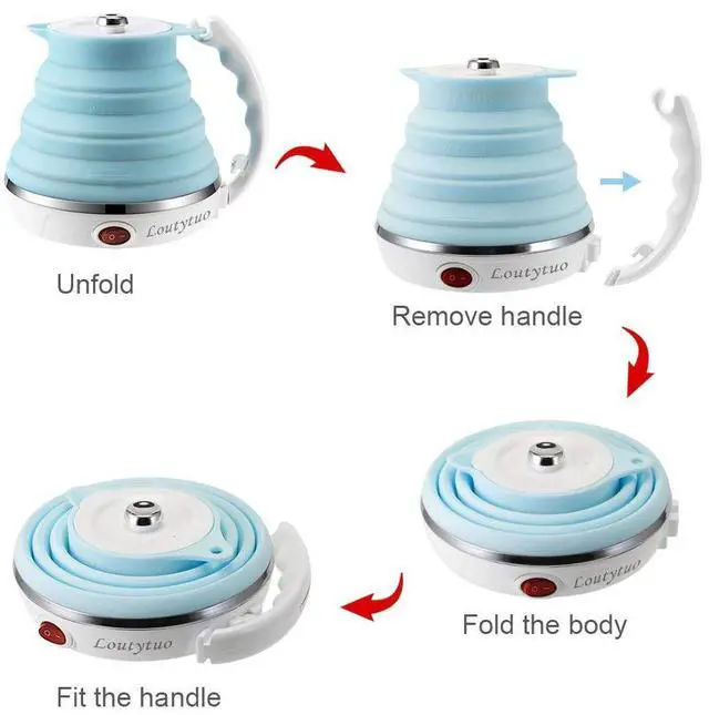 Alt view image 5 of 7 - Food Grade Silicone Portable Collapsible Electric Travel Kettle
