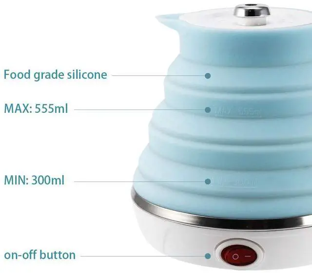 Alt view image 7 of 7 - Food Grade Silicone Portable Collapsible Electric Travel Kettle