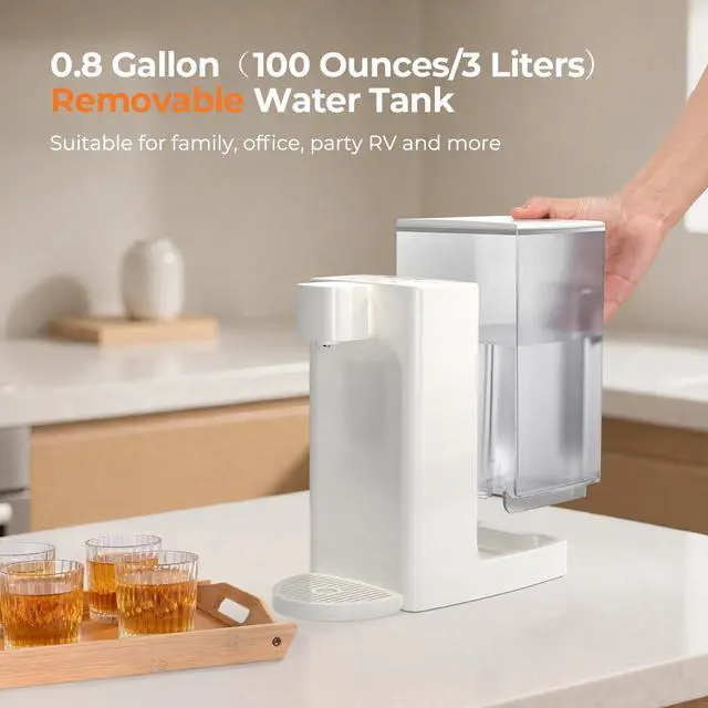 Alt view image 4 of 7 - Electric Kettles, D20 Instant Hot Water Dispenser for Quick Boiling & Dispense, Adjustable 3 Temperatures & 5 Water Volume, Removable 0.8 Gallon 100 Ounce Water Tank Capacity, BPA Free