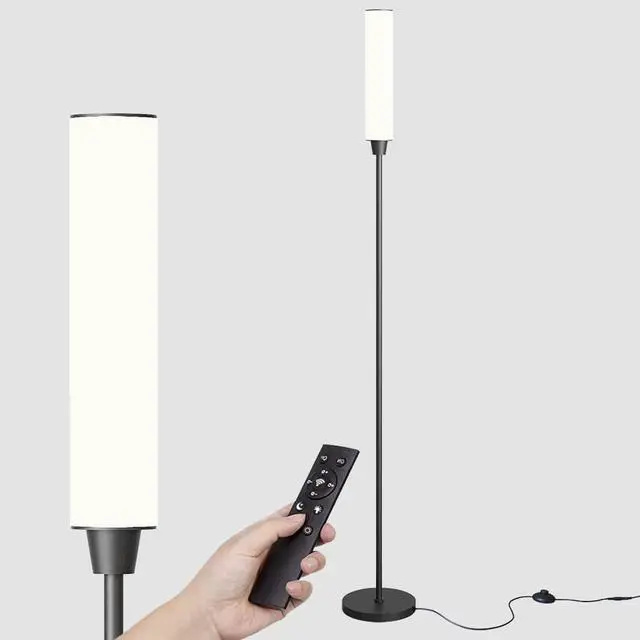 Main image of Floor Lamp with Remote Control,Bright Floor Lamps for Living Room/Bedroom/Office, Stepless Adjustable 3000K-6000K Colors and 10-100% Brightness,Standing Light with Foot Switch (Black)