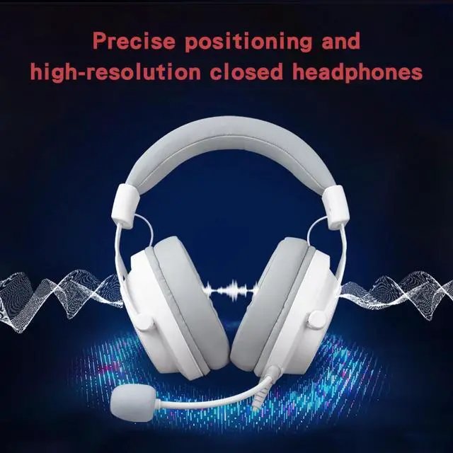Alt view image 5 of 7 - HAU-37 USB Gaming Headset for PC, Computer Headphones with Microphone, 7.1 Surround Sound, 50MM Dynamic Drivers, RGB Light, Wired Headphones for PS4, PS5, Laptop