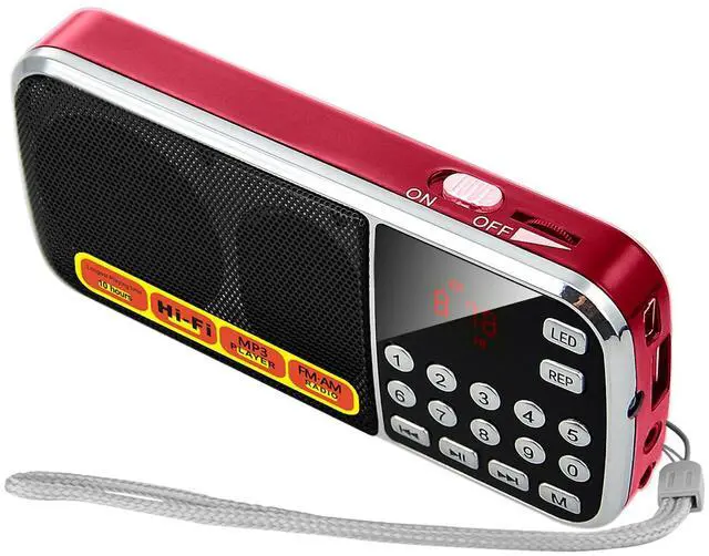 Main image of Small Radios Portable AM FM:Battery Powered Radio Support USB Flash Disk/Micro SD Card MP3 Playback TF Card Slot Digital Buttons Bass Diaphragm Pocket Radio with Excellent Reception and Sound Quality