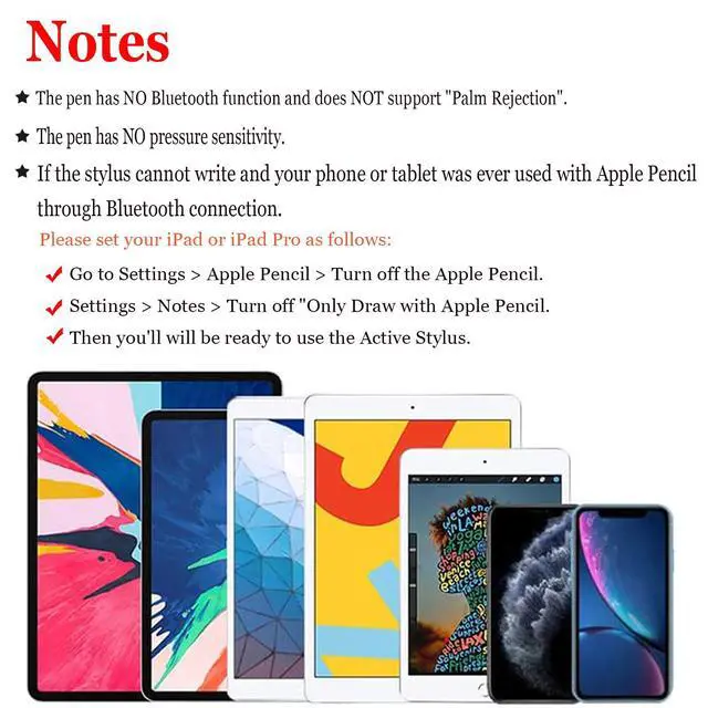 Alt view image 2 of 6 - Active Stylus Pen for iPhone/iPad/Android, Pencil with Dual Touch Function, Rechargeable Digital Fine Point Pen for Apple iPad Pro/Air/Mini/iPhone/Cell Phone/Samsung/Tablet Drawing & Writing