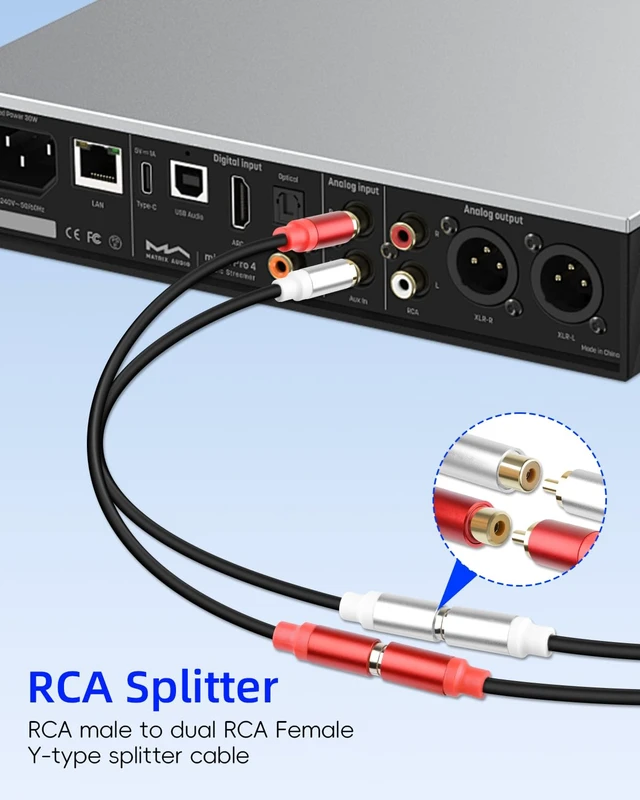 Alt view image 4 of 7 - 2Pack RCA Extension Cable 1FT, Short 2RCA Male to 2RCA Female Stereo Audio Cable for Subwoofer, Speaker, Home Theatre and More (M to F)