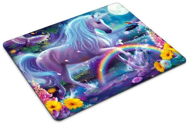 Alt view image 2 of 4 - Square Mouse Pad Shining Unicorn,Gaming Mouse Pads for Desk,Soft Computer Waterproof Non-Slip Mouse Mat