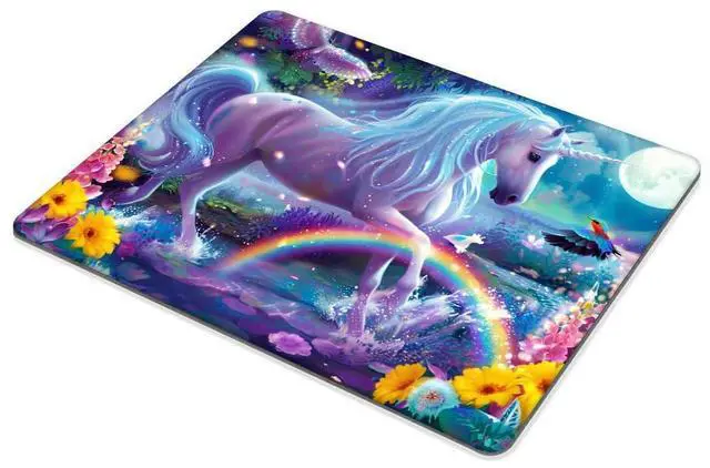 Alt view image 4 of 4 - Square Mouse Pad Shining Unicorn,Gaming Mouse Pads for Desk,Soft Computer Waterproof Non-Slip Mouse Mat