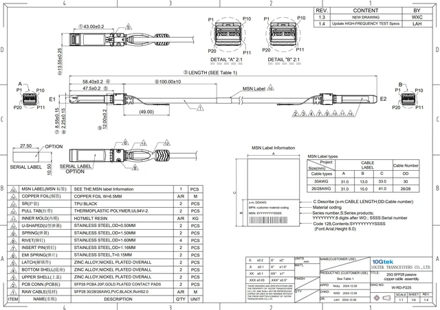 Alt view image 3 of 7 - 25G SFP28 SFP+ DAC Cable for Cisco SFP-H25GB-CU0.5M, 0.5m/1.6ft, 2-Pack | 25GBASE-CR Passive Twinax Direct Attach Copper Cable for Cisco, Ubiquiti UC-DAC-SFP28, Supermicro, Mikrotik, Arista and More