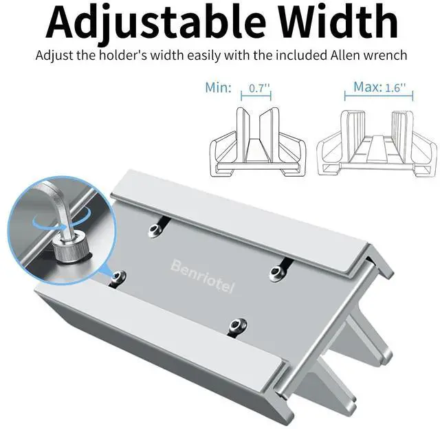 Alt view image 4 of 7 - Aluminum Vertical Laptop Stand Holder for Desk Compatible with MacBook Pro, MacBook Air, Dell, HP, Lenovo, Up to 17.3 inches, Silver