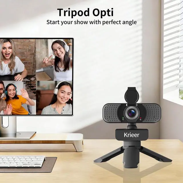 Alt view image 7 of 7 - 1080P HD Webcam with Dual Mics &Rotatable Tripod,Privacy Cover for Pc/Laptop, Usb Computer Camera Plug & Play with Auto Light Correction for Video Calls, Live Streaming Gaming & Online Meetings