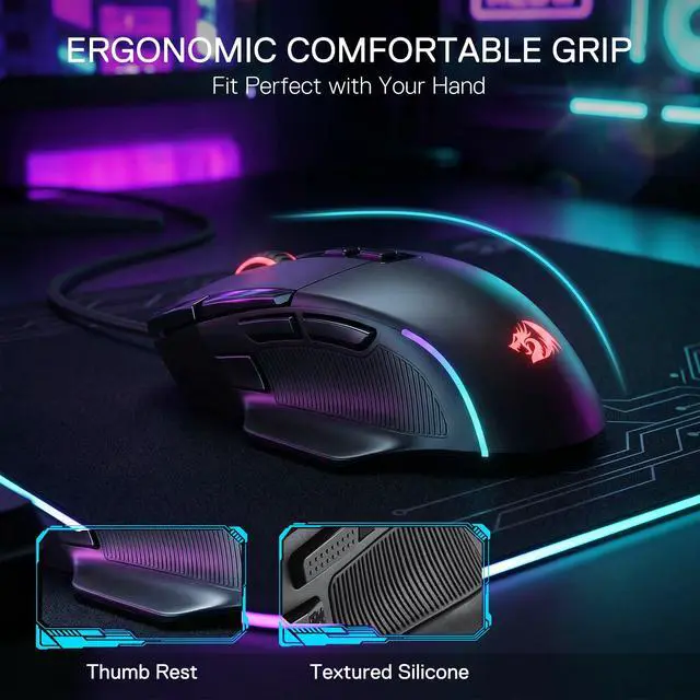 Alt view image 4 of 7 - Wired Gaming Mouse, 24K DPI w/Programmable Keys