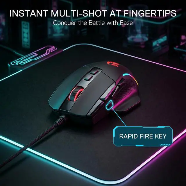 Alt view image 3 of 7 - Wired Gaming Mouse, 24K DPI w/Programmable Keys