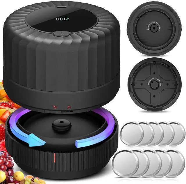 Main image of 2026 Latest Electric Mason Jar Vacuum Sealer Kit for Mason Jars with Wide and Regular Mouth Canning Jar Lids