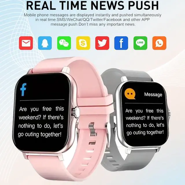 Alt view image 2 of 6 - Smart Watch, 1.81" Upgraded Full Touchscreen Smart Watch for Android iPhones with Bluetooth Call, Sleep Tracker, Multiple Sports Fitness Tracker with Smart Watches for Women Men (Pink)