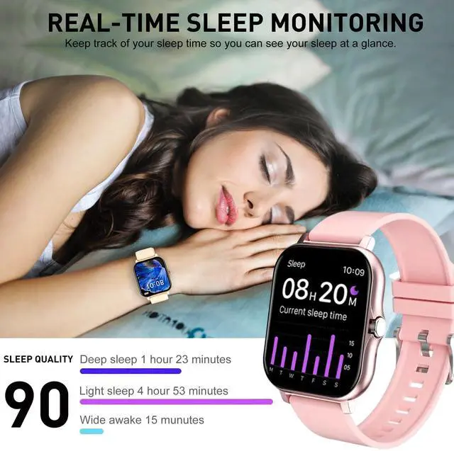 Alt view image 4 of 6 - Smart Watch, 1.81" Upgraded Full Touchscreen Smart Watch for Android iPhones with Bluetooth Call, Sleep Tracker, Multiple Sports Fitness Tracker with Smart Watches for Women Men (Pink)