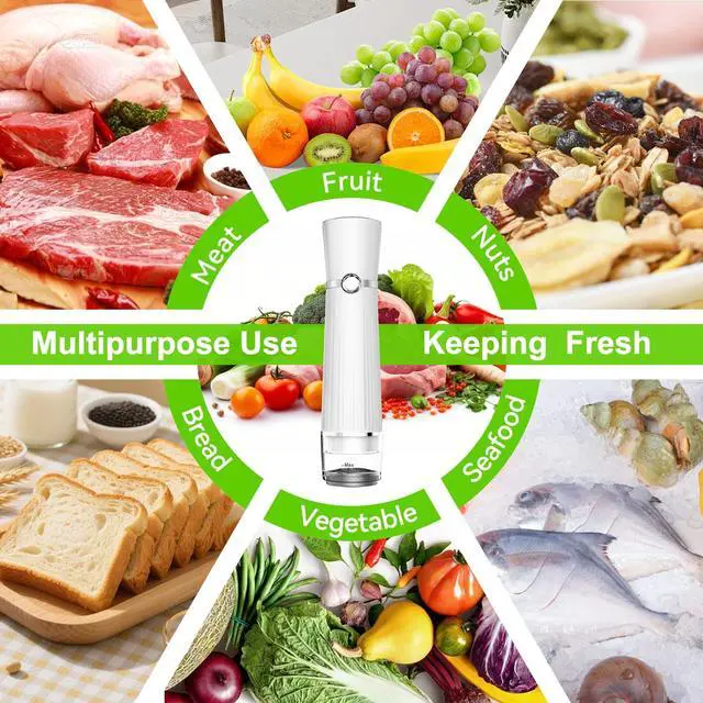Alt view image 5 of 7 - Jexqizy Vacuum Sealer for Food (Compact Vacuum Sealer Machine + 40 Reusable Vacuum Bags), Handheld Vacuum Food saver for 10X Preservation & Fresh, Powerful 80Kpa Portable Vacuum Sealer