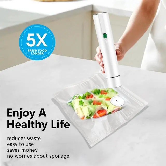 Alt view image 2 of 7 - Vacuum Sealer, vacuum sealer for food, handheld vacuum sealer(Vacuum Sealers+ 20 reusable vacuum seal bags)