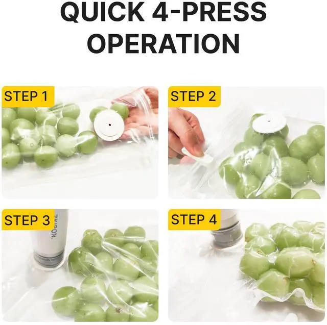 Alt view image 7 of 7 - Compact Vacuum Sealer for Food Powerful Handheld Vacuum Sealer Machine with 25 Reusable Vacuum Bags, 5X Preservation & Fresh, Portable Food Sealer for Meal Prep, Sous Vide & Batch Storage