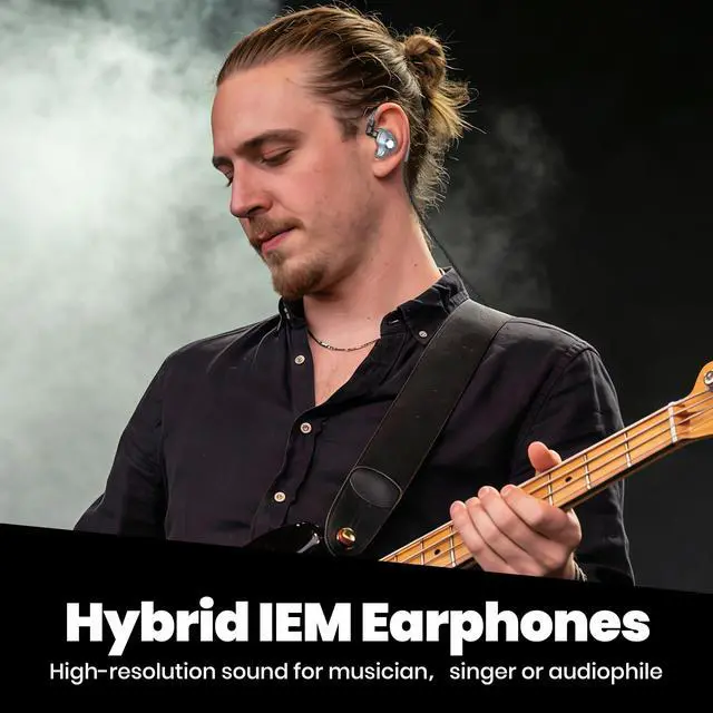 Alt view image 5 of 7 - in Ear Monitor Headphones, HiFi IEM Wired Earbuds, Deep Bass Sound Isolating Earphones with USB C to 3.5mm Adapter and Detachable 2 Pin Cable for Singer/ Musicians/ Drummers