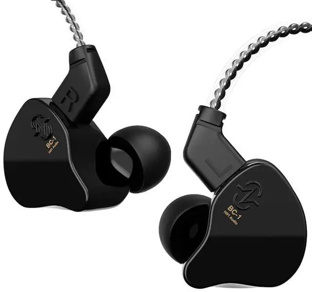 Main image of CCZ Melody in Ear Monitors Wired Earbuds in Ear Headphones Without Microphone IEM HiFi Bass with 1DD 1BA, Ear fins, 4N OFC Cable for Musicians, Singer, on Stage, Studio (Nomic, Dark Black)