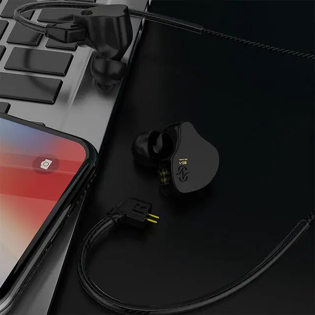 Alt view image 7 of 7 - CCZ Melody in Ear Monitors Wired Earbuds in Ear Headphones Without Microphone IEM HiFi Bass with 1DD 1BA, Ear fins, 4N OFC Cable for Musicians, Singer, on Stage, Studio (Nomic, Dark Black)