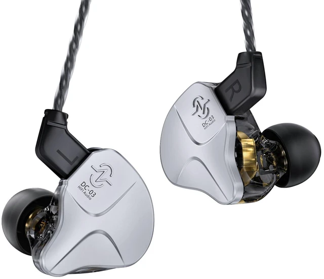 Main image of CCZ DC03 in Ear Monitor Headphones, IEM Earphones Wired Earbuds without Microphone, Noise Cancelling inear Headphones Wired, 1DD Powerful Bass HiFi Ear Buds, IEM for Gaming Music (Silver, without Mic)