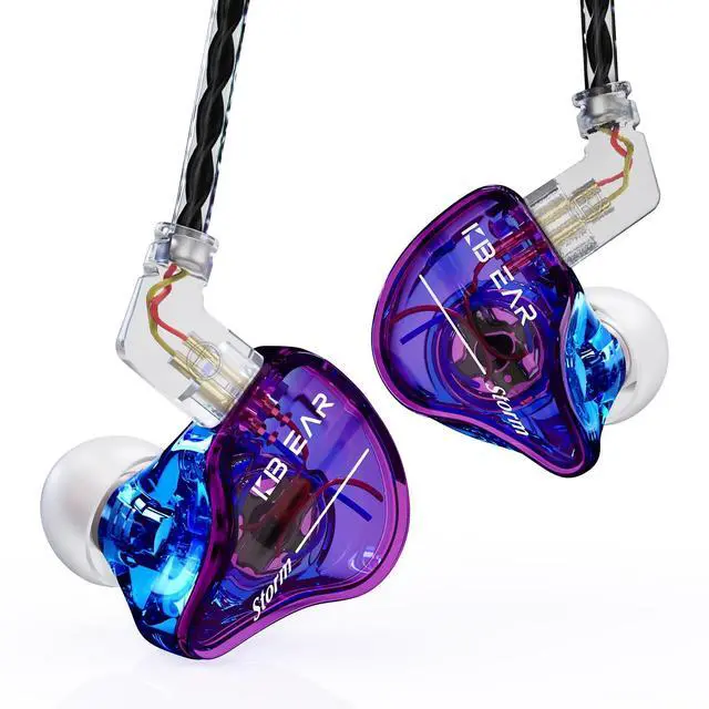 Main image of KBEAR Storm Professional in Ear Monitor Earphones for Singers Drummers Musicians Bassists, Custom Wired Earbuds in Ear Headphones IEM, Hi Res Detachable OFC Silver-Plated Cable