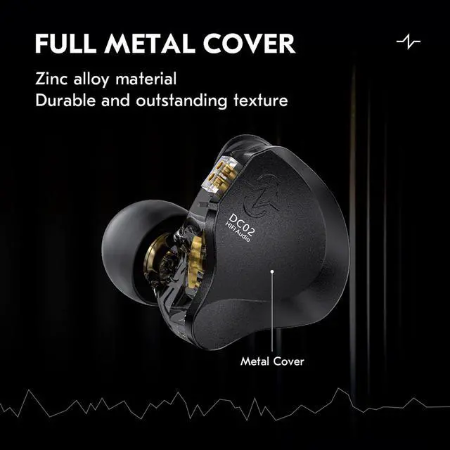 Alt view image 3 of 7 - in Ear Monitor Headphones,CCZ DC02 In Ear Monitor Dual Magnetic Circuit DD Wired Earbuds,Professional Hifi Earphone,Stereo Sound Gaming Earbud,IEM for Gaming,CCZ IEM Earphone for System(Black,No MIC)