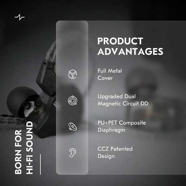 Alt view image 4 of 7 - in Ear Monitor Headphones,CCZ DC02 In Ear Monitor Dual Magnetic Circuit DD Wired Earbuds,Professional Hifi Earphone,Stereo Sound Gaming Earbud,IEM for Gaming,CCZ IEM Earphone for System(Black,No MIC)
