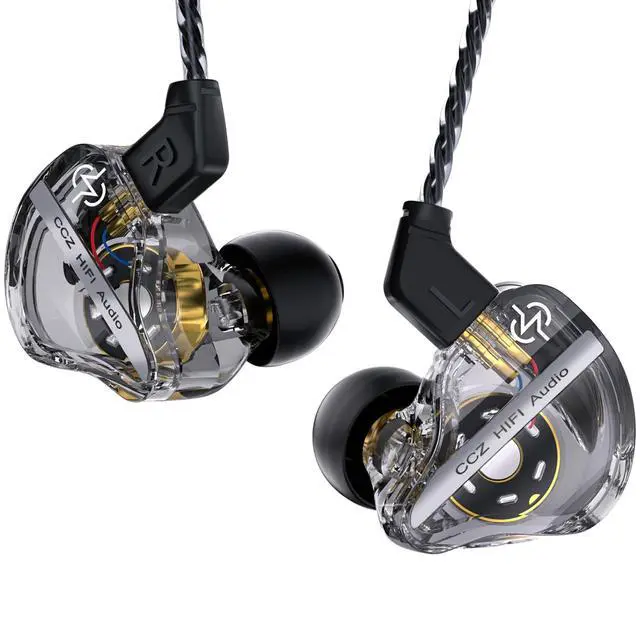 Main image of CCZ DC01 Pro in Ear Monitor Headphones, iems for Gaming, Professional Gaming Earbuds Super Bass Wired Earphones with 1DD, Patent Ear fins, Ear tips, for Singers Musicians Podcaster (black without mic)