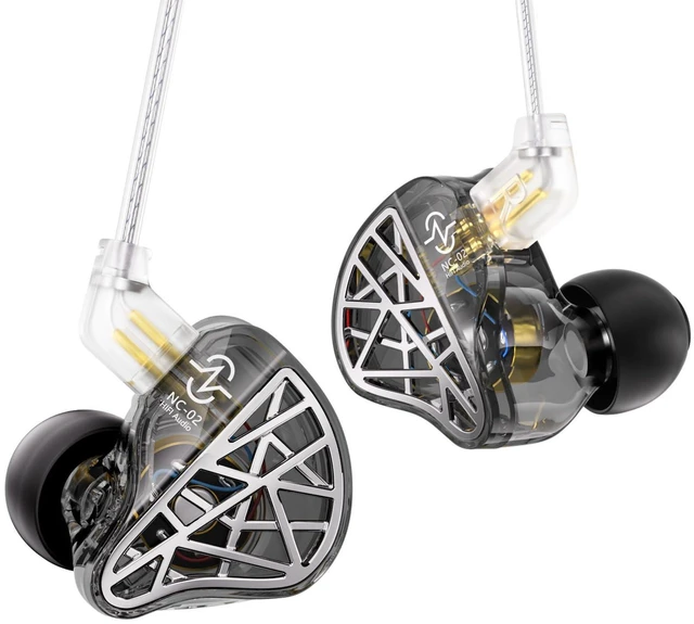 Main image of CCZ NC02 in Ear Monitors, Wired Gaming Earbuds, Deep Bass Wired Ear buds without Microphone, 1DD HiFi IEM inear Headphones, IEMs for Gaming Music Singer Drummer, Tangle-free Cable (Black, without Mic)