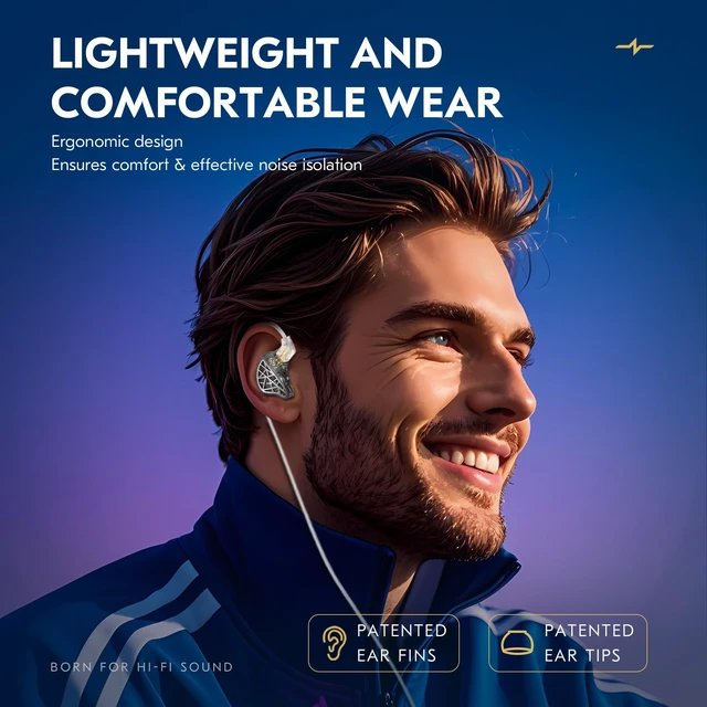 Alt view image 2 of 7 - CCZ NC02 in Ear Monitors, Wired Gaming Earbuds, Deep Bass Wired Ear buds without Microphone, 1DD HiFi IEM inear Headphones, IEMs for Gaming Music Singer Drummer, Tangle-free Cable (Black, without Mic)