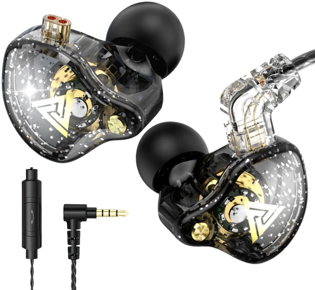 Main image of QKZ AK6 Pro Wired IEM for Gaming Earbuds with MIC, in Ear Monitor Headphones, Deep Bass Sound, 1DD 11mm Dynamic Driver, IEM for Music Video Calling (Black)
