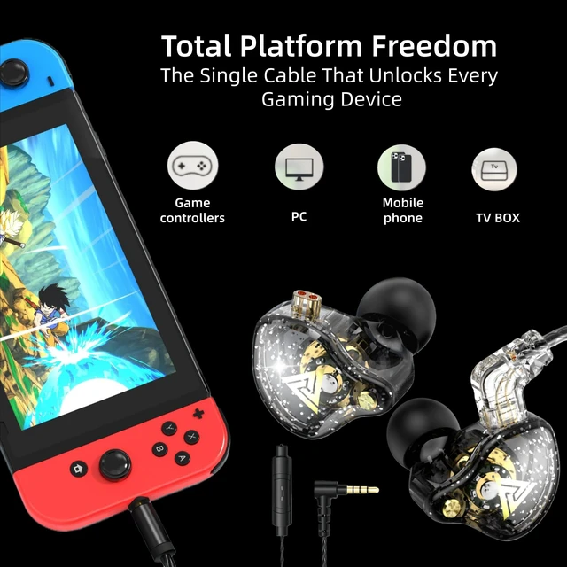 Alt view image 6 of 7 - QKZ AK6 Pro Wired IEM for Gaming Earbuds with MIC, in Ear Monitor Headphones, Deep Bass Sound, 1DD 11mm Dynamic Driver, IEM for Music Video Calling (Black)