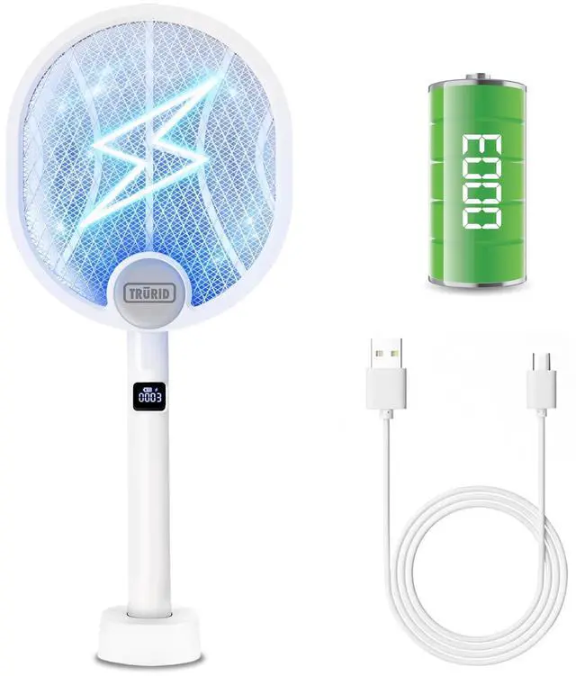 Main image of Fly Swatter and Bug Zapper Indoor - 2-in-1 Electric Swatter with Rechargeable Mosquito Zapper, High-Voltage Fly Killer and UV Light Mosquito Trap for Effective Indoor and Outdoor Use