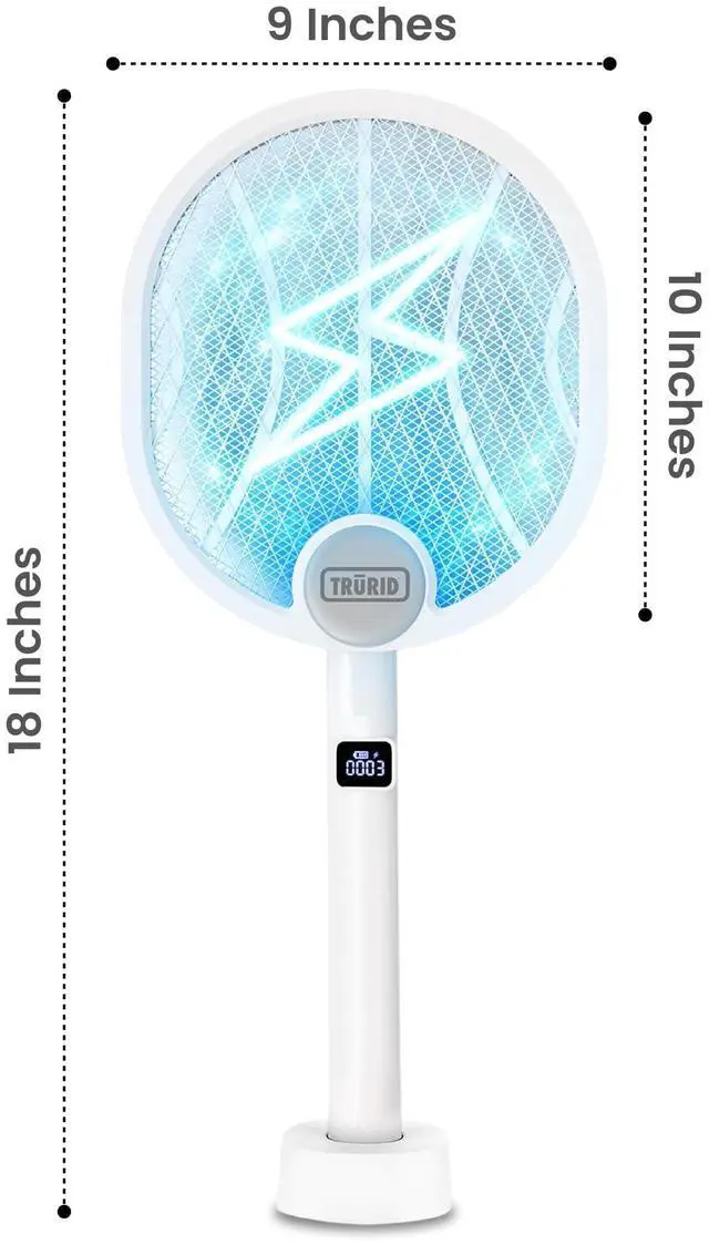 Alt view image 3 of 7 - Fly Swatter and Bug Zapper Indoor - 2-in-1 Electric Swatter with Rechargeable Mosquito Zapper, High-Voltage Fly Killer and UV Light Mosquito Trap for Effective Indoor and Outdoor Use