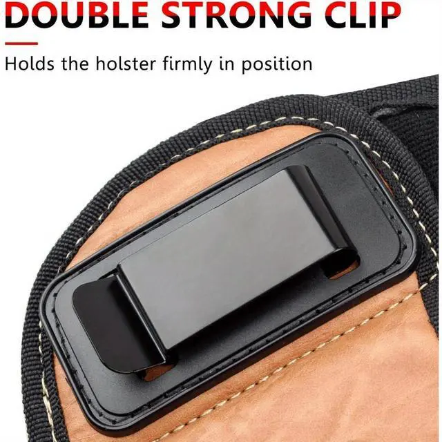 Alt view image 4 of 7 - Hunting Gun Holster Concealed Carry Holsters PU Leather Metal Clip Gun (Right and Left Hand Optional) pink