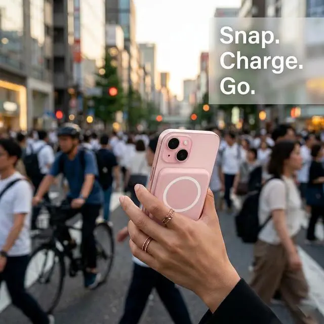 Alt view image 5 of 5 - Cute Color for MagSafe Slim Magnetic Wireless Charger Fast Charge 5000/10000mAh Pocket Size Lightweight Portable Perfect Gift for iPhone 12/13/14/15/16/17 Pro Max black 5000mAh