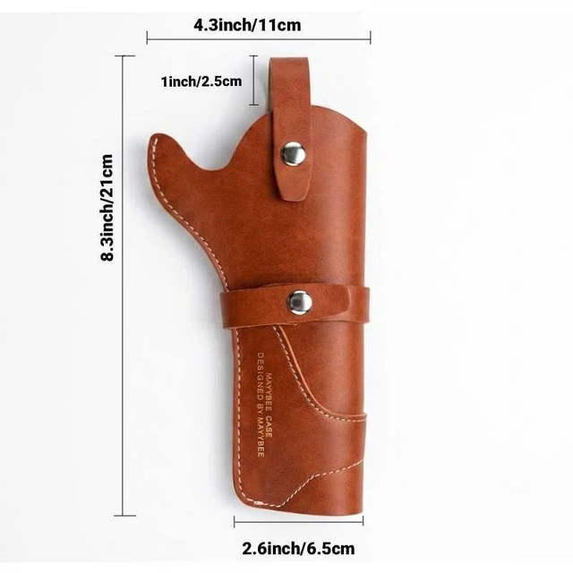 Alt view image 6 of 7 - Faux Leather Concealed Carry Waist Belt Bag with Magazine Slot, Multi-Function Discreet OWB Tactical Pistol Holster for Outdoor Hunting Camping