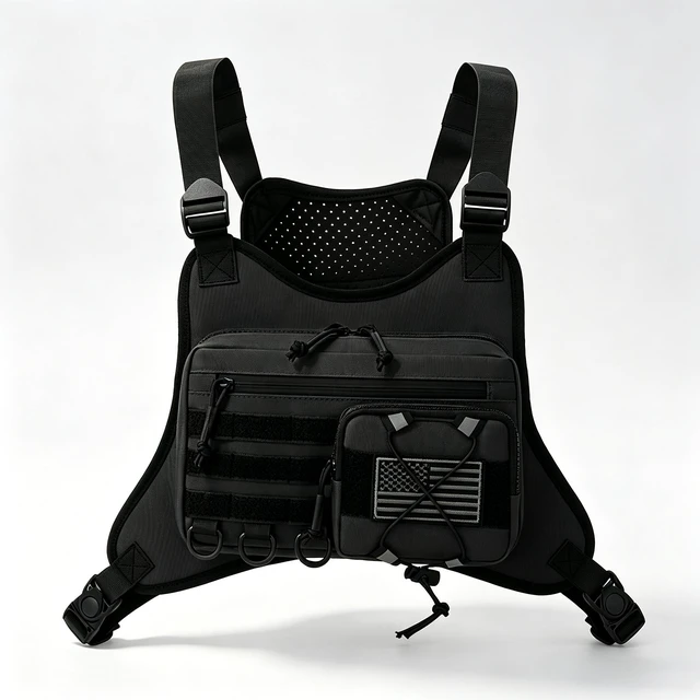 Main image of RXW Tactical Chest Bag for Men Women, EDC Lightweight Breathable Chest Pack, Adjustable Storage Pouch for Hiking Running Motorcycle Outdoor Sports