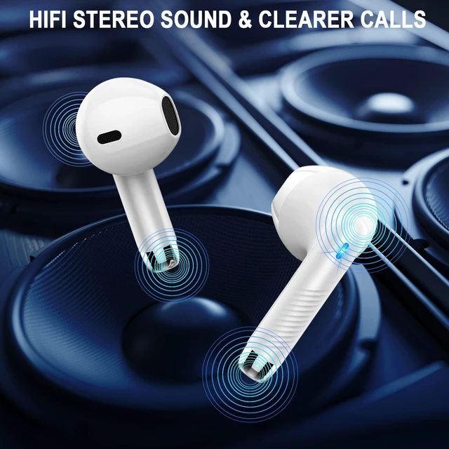 Alt view image 3 of 7 - Wireless Earbuds, Bluetooth 5.4 Headphones HiFi Stereo, in Ear Ear Buds with 4 ENC Noise Cancelling Mics, 40H Playback Earphones with Mini Case, IP7 Waterproof Headset with LED Display