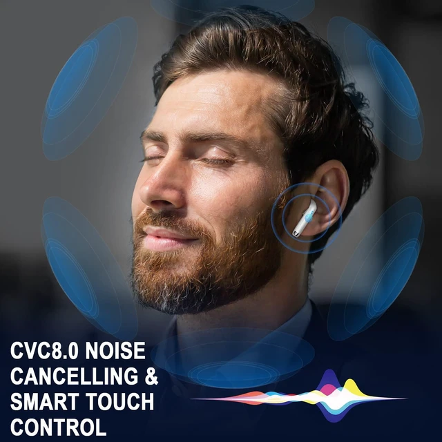 Alt view image 5 of 7 - Wireless Earbuds, Bluetooth 5.4 Headphones HiFi Stereo, in Ear Ear Buds with 4 ENC Noise Cancelling Mics, 40H Playback Earphones with Mini Case, IP7 Waterproof Headset with LED Display