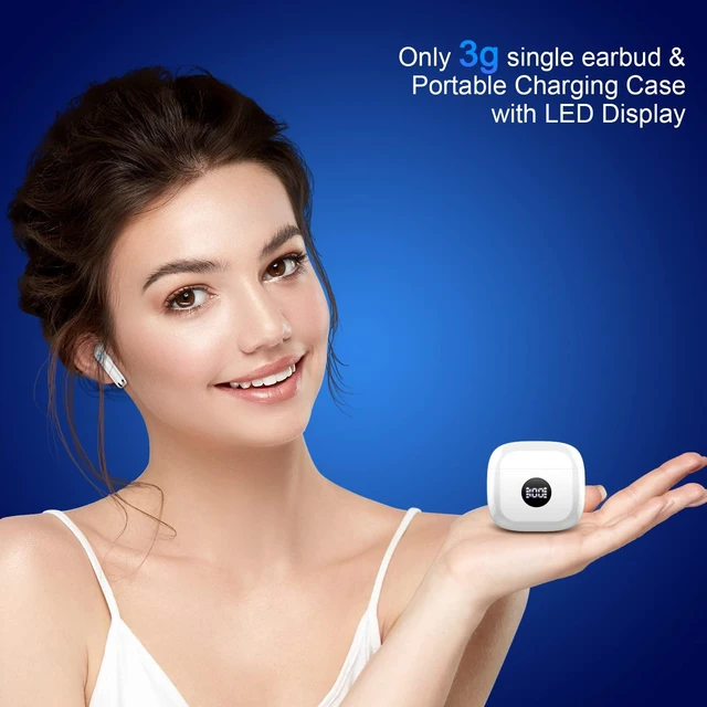 Alt view image 6 of 7 - Wireless Earbuds, Bluetooth 5.4 Headphones HiFi Stereo, in Ear Ear Buds with 4 ENC Noise Cancelling Mics, 40H Playback Earphones with Mini Case, IP7 Waterproof Headset with LED Display