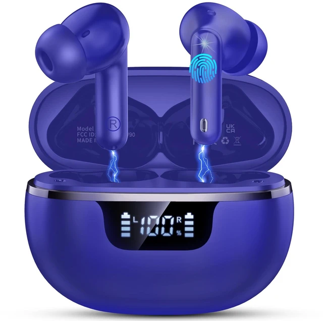 Main image of Wireless Earbuds, Bluetooth 5.4 Headphones 50H Playtime Ear Buds Earphones IP7 Waterproof with 4 ENC Mics, HiFi Deep Bass, LED Display Fast Charging, 2026 in-Ear Headphones for Sports & Outdoor