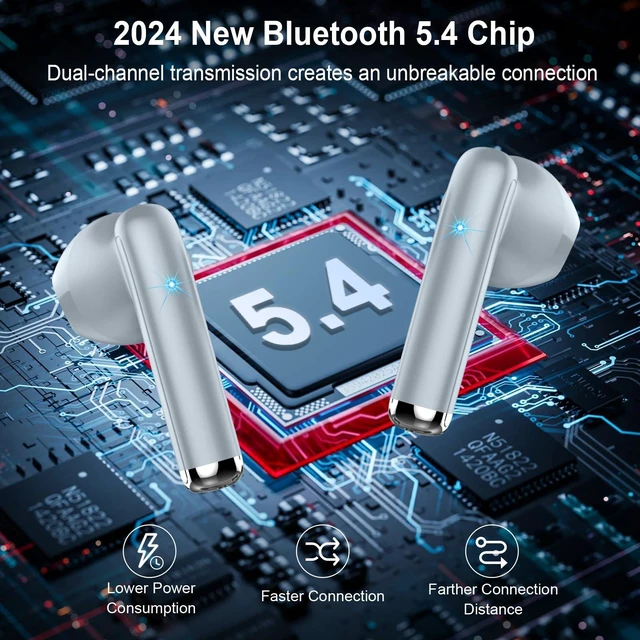 Alt view image 2 of 7 - Wireless Earbud Bluetooth Headphones, Stereo Ear Buds