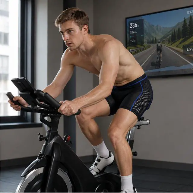 Alt view image 6 of 7 - Cycling Shorts for Men Bike Underwear with 5D Padded Bike Underwear, Quick-Dry Breathable Bike Briefs, Shockproof Bicycle Liner Shorts for Mountain Road Biking