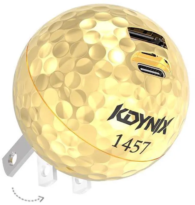 Main image of KDYNIX Golf Ball Dual USB C Charger 20W+20W Fast Charging Block, 2-Port Wall Adapter for iPhone 17/16/15/14, Galaxy S25/S24, iPad Pro, Unique Golfer Gift for Christmas Father's Day