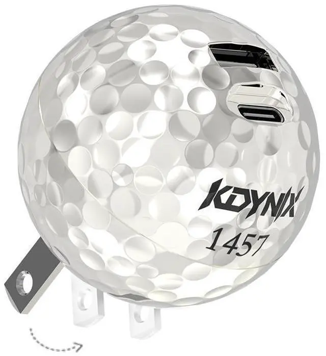 Main image of KDYNIX Golf Ball Dual USB C Charger 20W+20W Fast Charging Block, 2-Port Wall Adapter for iPhone 17/16/15/14, Galaxy S25/S24, iPad Pro, Unique Golfer Gift for Christmas Father's Day