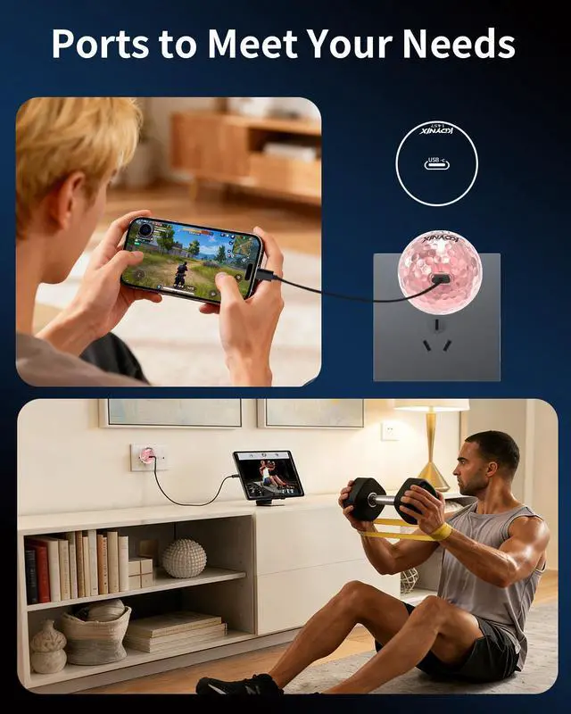 Alt view image 6 of 7 - KDYNIX Golf Ball USB C Charger 20W Fast Charging Block, GaN Wall Adapter for iPhone 17/16/15 Series, Galaxy S25/S24, iPad Pro, Unique Golfer Gift for Christmas Father's Day Birthday