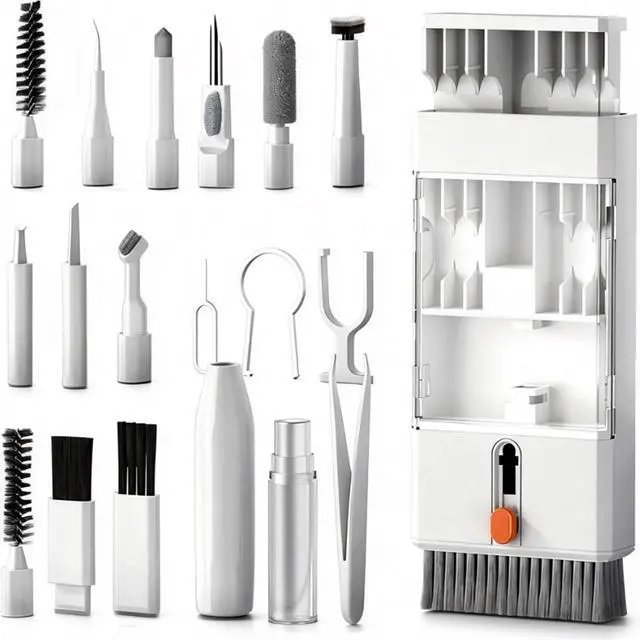 Main image of 22 in 1 Multifunctional Cleaner Kit for AirPods and Electronic Devices, Keyboard, Laptop for iPad, iPhone, Camera, Earbuds, with Retractable Brush, Keycap Puller, Spray & Microfiber Cloth