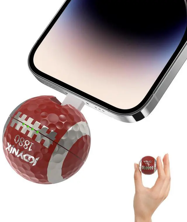Main image of KDYNIX Golf Ball Mini Power Bank 2000mAh Portable Charger with Foldable Plug, USB-C Fast Charging for iPhone 17/16/15 Galaxy, Perfect Christmas Father's Day Gift for Golfers Rugby Golf
